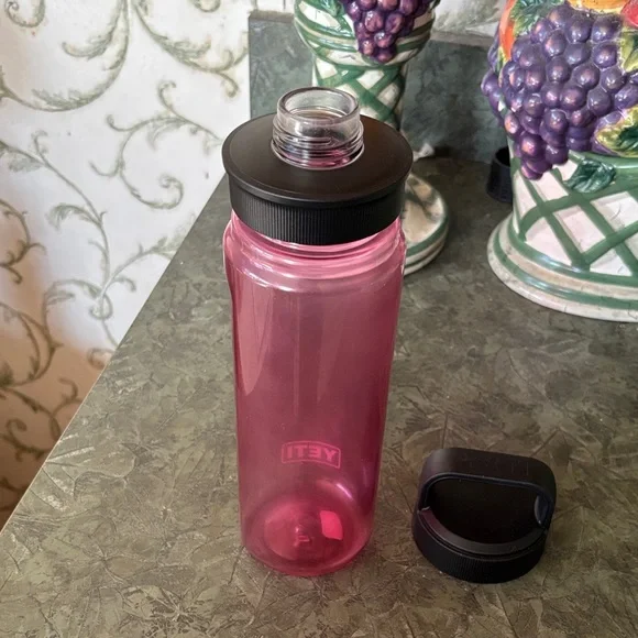 YETI Pink Water Bottle with Black Lid - Picture 4 of 4